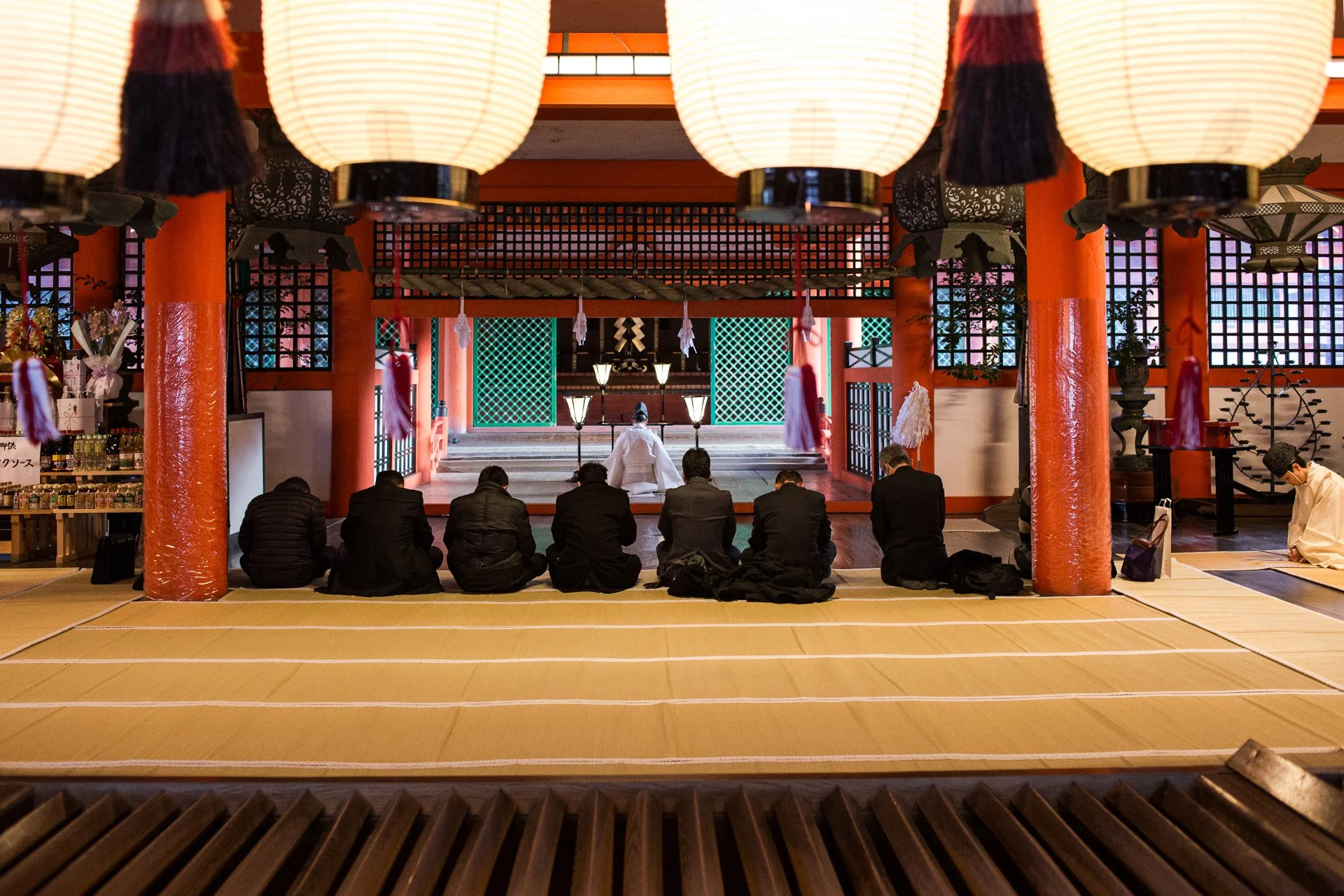 A ceremony hosted in Itsukushima Shrine.