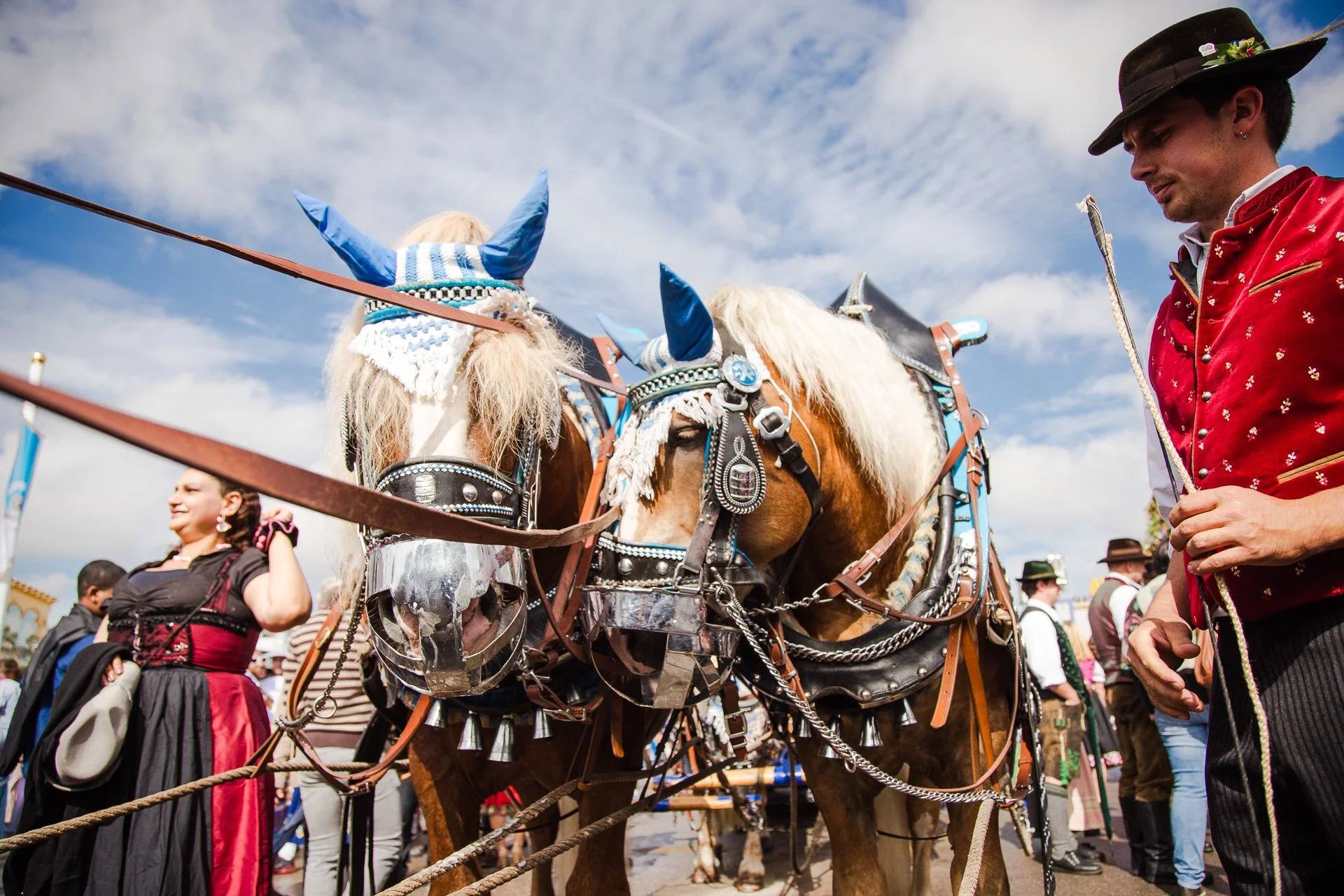 Horses are a symbol of Bavaria and Oktoberfest that can still be seen throughout the Wiesn fairgrounds.