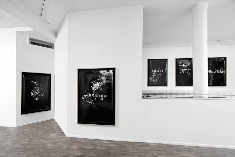 «Fraud Medium» 2012 Analogue silver gelatin print on baryta paper. Print size: 150 x 100 cm. Frame size: 164 x 114 cm. Ed: Unique + 1 AP - Installation view: Lars Morell «Fraud Medium» Norske Grafikere, Oslo. 31.01 - 24.02.2013. Documentation photos: Vegard Kleven