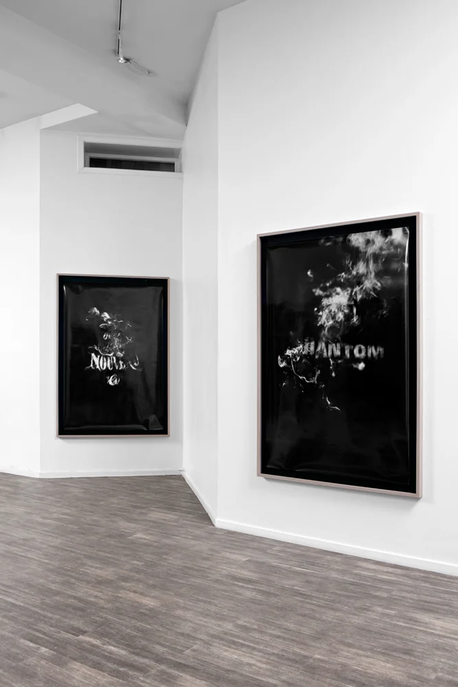 «Fraud Medium» 2012 Analogue silver gelatin print on baryta paper. Print size: 150 x 100 cm. Frame size: 164 x 114 cm. Ed: Unique + 1 AP - Installation view: Lars Morell «Fraud Medium» Norske Grafikere, Oslo. 31.01 - 24.02.2013. Documentation photos: Vegard Kleven