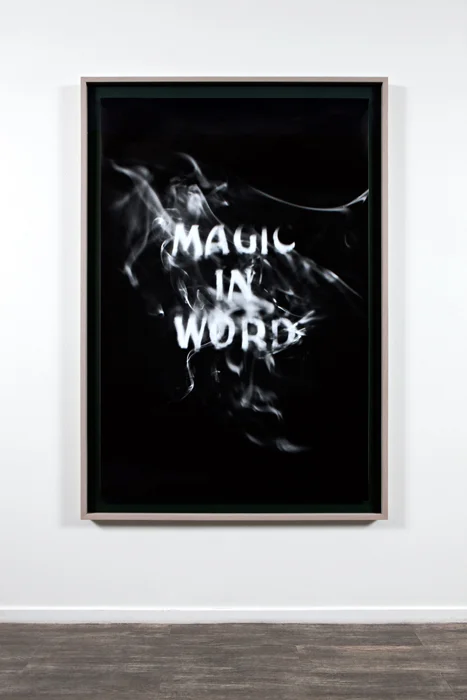 «Fraud Medium» 2012 Analogue silver gelatin print on baryta paper. Print size: 150 x 100 cm. Frame size: 164 x 114 cm. Ed: Unique + 1 AP - Installation view: Lars Morell «Fraud Medium» Norske Grafikere, Oslo. 31.01 - 24.02.2013. Documentation photos: Vegard Kleven
