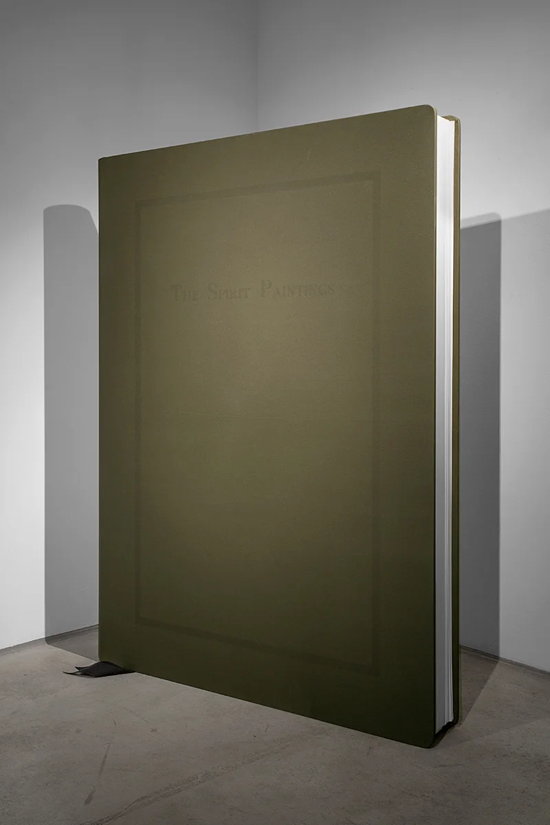 «The Spirit Paintings» (2013) Shellac on cotton canvas, paper, wood. 140 x 105 x 14 cm - Installation view: Lars Morell «Silent Codes» Choi & Lager, Cologne (13.09 - 26.10.2013)