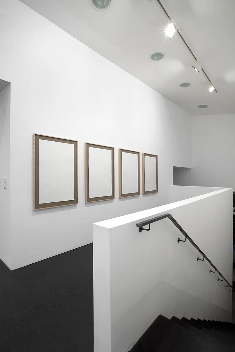 «Phantom Print» (2013) Embossing on paper (Somerset Satin 300 gsm paper.) Paper size: 90 x 60 cm. Frame size: 104 x 74 x 4 cm. - Installation view: Choi & Lager, Cologne (13.09 - 26.10.2013)
