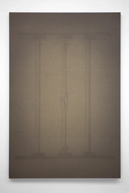 «Shadow Canvas» (2013) Shellac on Belgian linen /wooden stretcher 180 x 120 x 3.5 cm Unique / LM-CL 2013-002 Installation view: Choi & Lager, Cologne (13.09 - 26.10.2013)