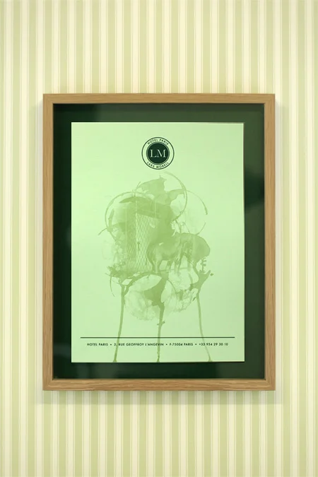 «Phantom Print» Serigraphie, 38 x 29 cm. Ed: 3/3 - Installation view: Lars Morell «Hotel Paris» Galerie Nivet-Carzon, Paris. 16.09 - 20.10.2012.