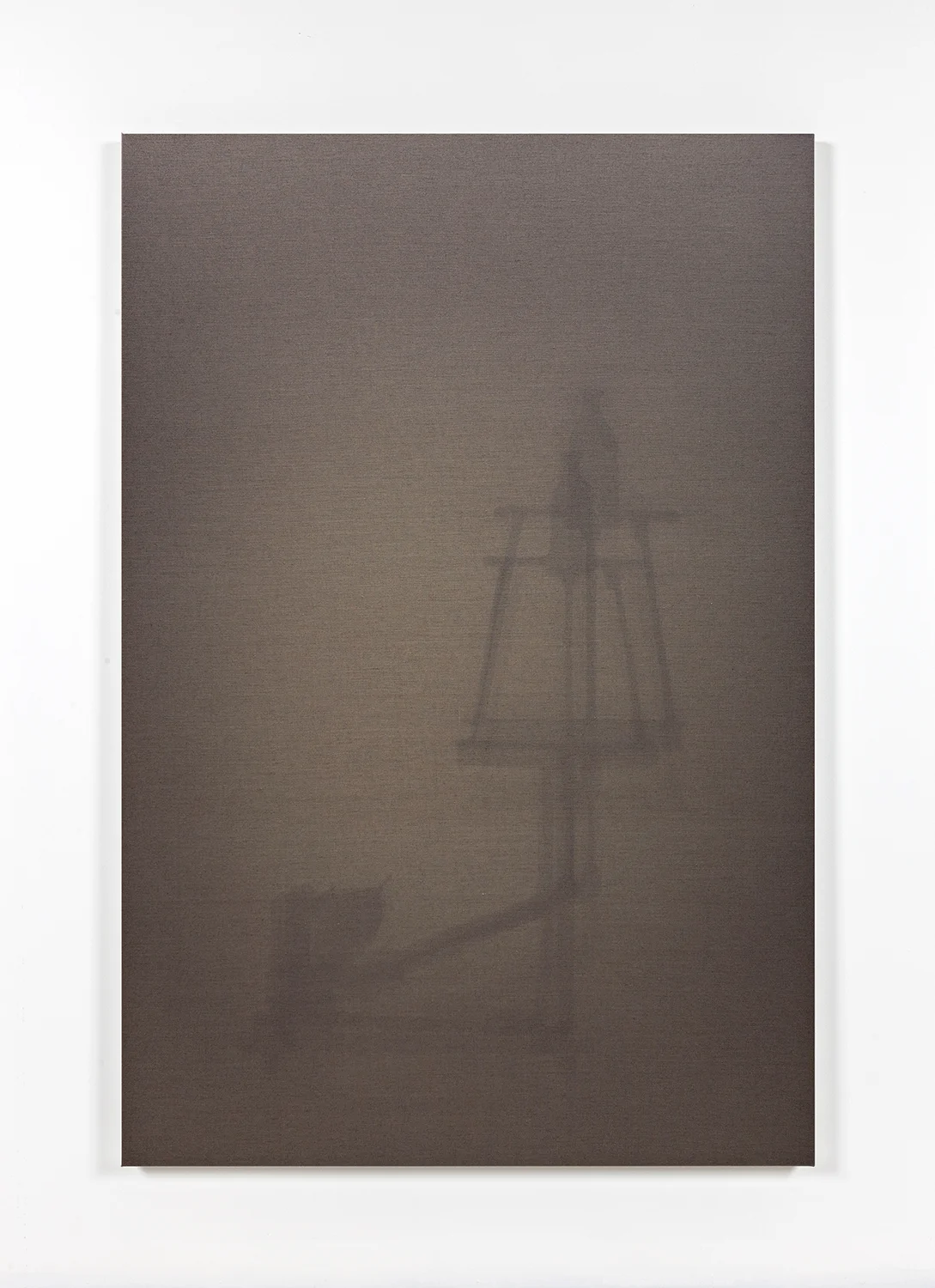 «Shadow Canvas» (2013) Shellac on Belgian linen /wooden stretcher 180 x 120 x 3.5 cm Installation view: «Selected Positions» KANT, Copenhagen (27.09 - 25.10.2014)