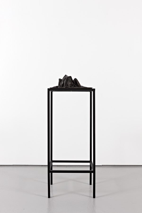 Silent Codes III (2015) Bronze on steel and mdf table. Sculpture: 15 x 33 x 40 cm, table: 100 x 44 x 37 cm Edition: 1/3. Photo: Vegard Kleven.