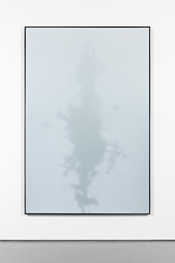 Shadow Canvas # 33 (2015) Acrylic on canvas, steel frame. 180 x 120 cm.