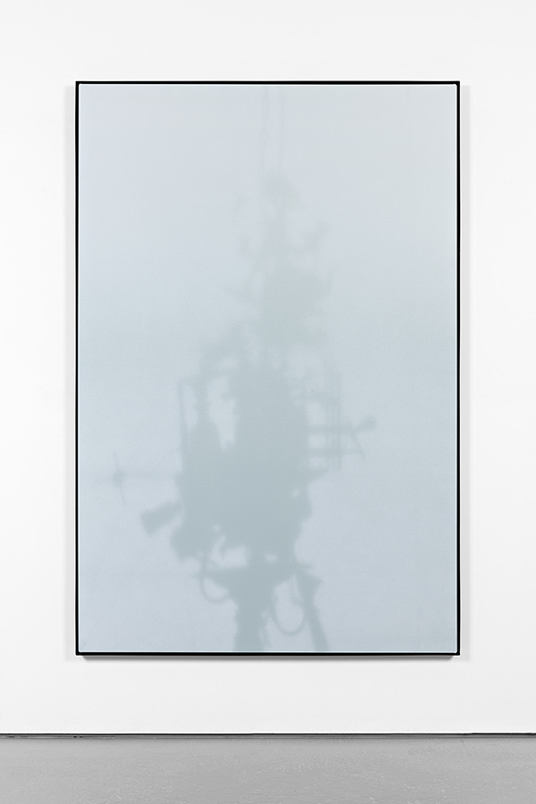 Shadow Canvas # 24 (2015) Acrylic on canvas, steel frame. 180 x 120 cm.