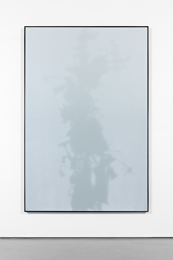 Shadow Canvas # 20 (2015) Acrylic on canvas, steel frame. 180 x 120 cm.