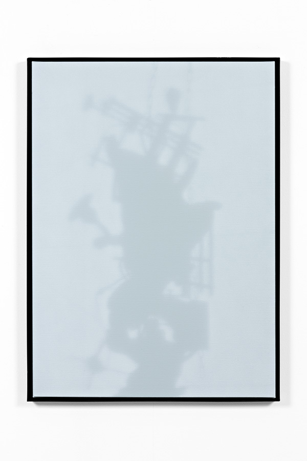 Shadow Canvas # 14 (2015) Acrylic on canvas, steel frame. 180 x 120 cm.