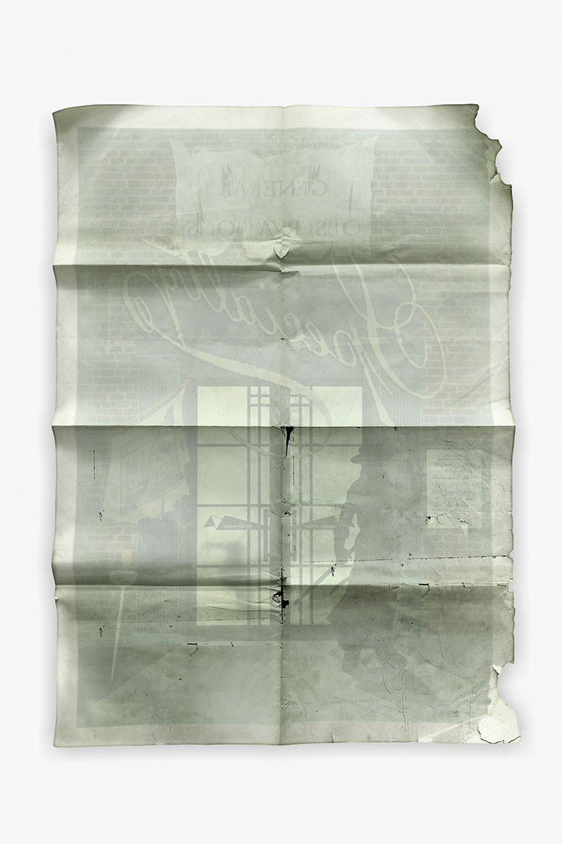 “Ink on Paper” (2015) Shape cut Diasec, 162 x 118.5 x 2.5 cm.