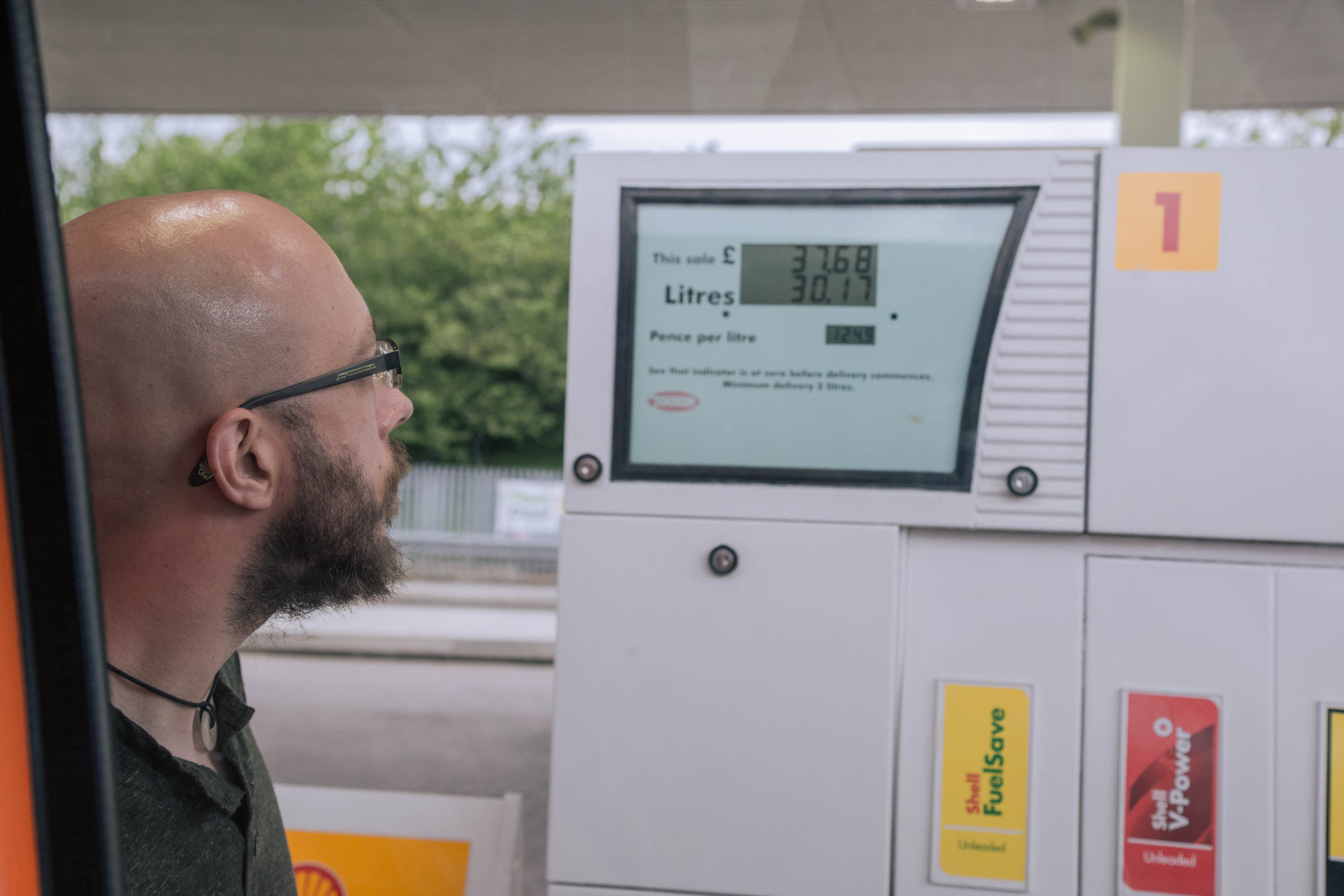 The look of despair as the fuel costs continue to rise