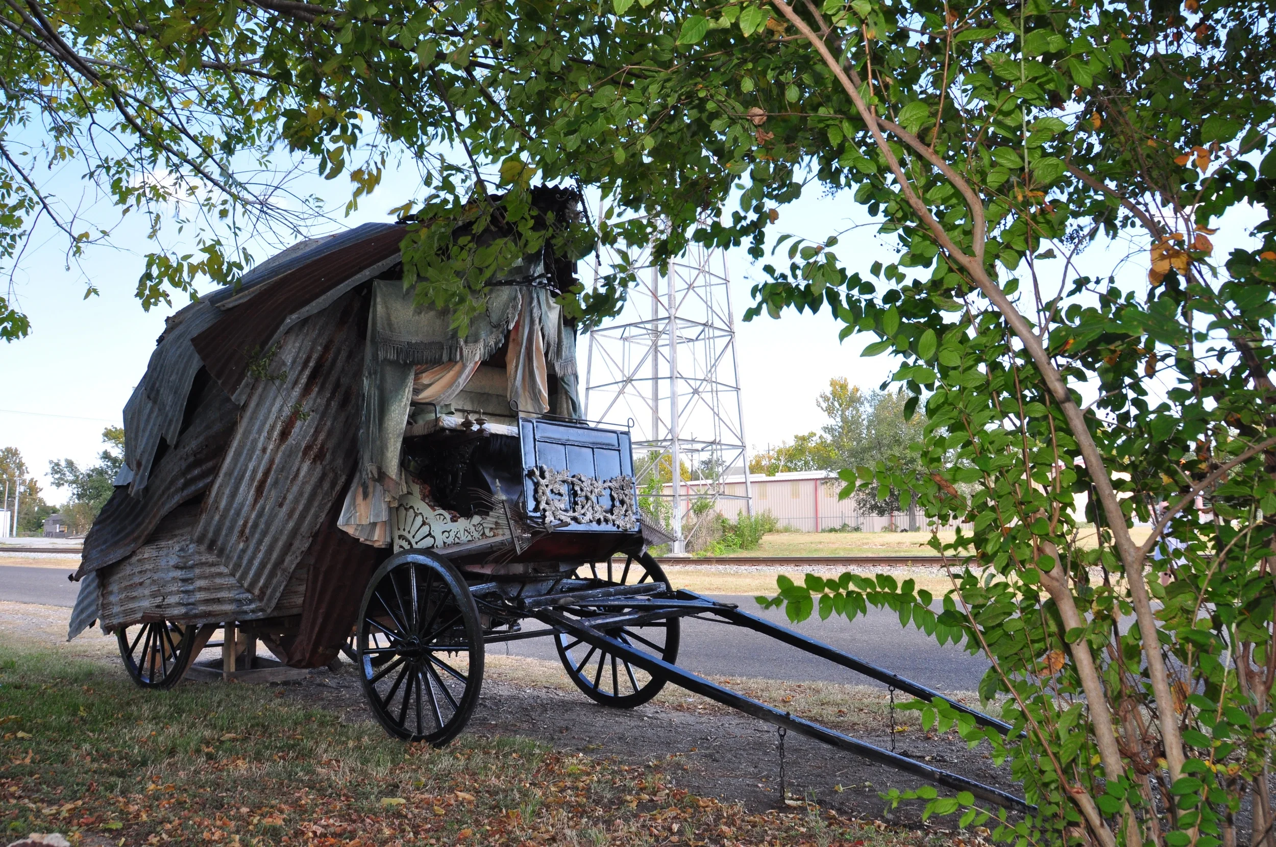    Lafcadio's Revenge  was made in collaboration with New Orleans artist&nbsp; Nina Nichols  and former New Orleans resident , artist  Dana Sherwood.  It is a mobile museum of the forgotten histories of New Orleans, constructed from reclaimed materia