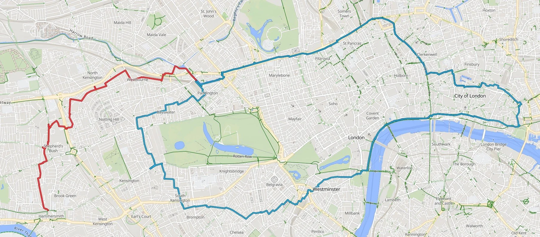 Richard Gower running the above-ground route of the London Underground Circle Line