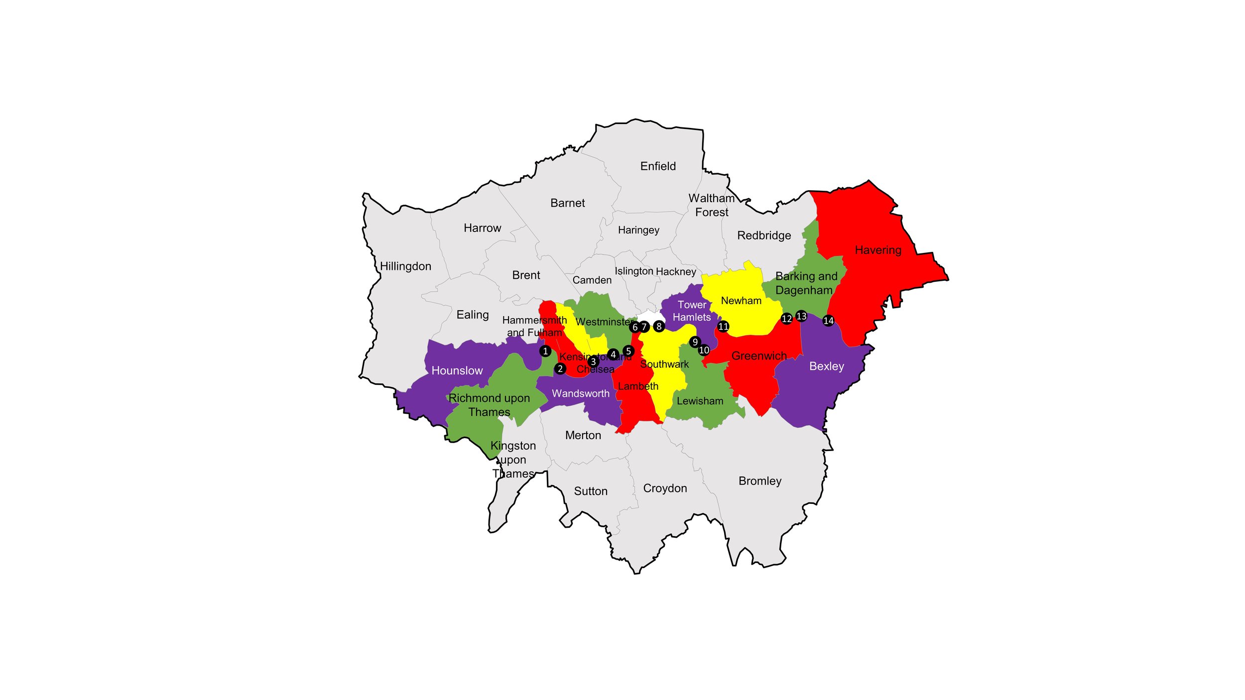 London Borough Tri-points