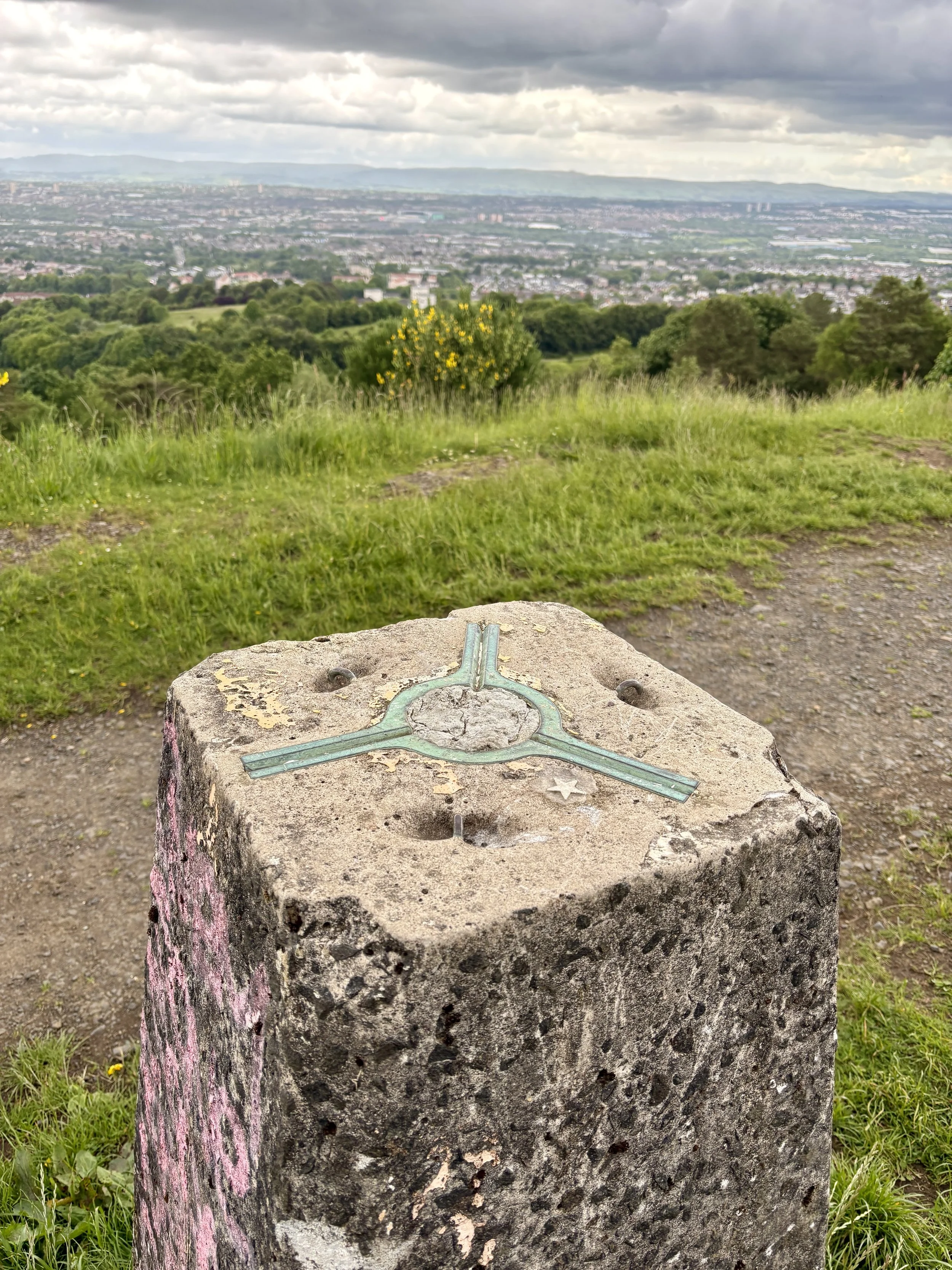 View over Glasgow from the OS Trig Pillar