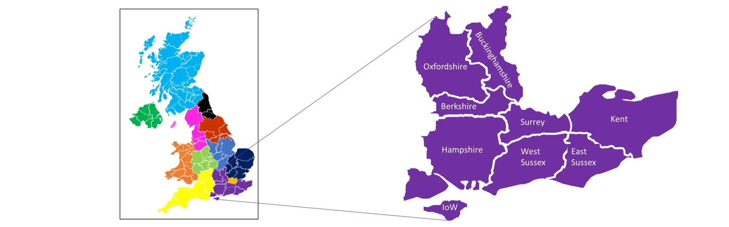 The counties of the South East of England