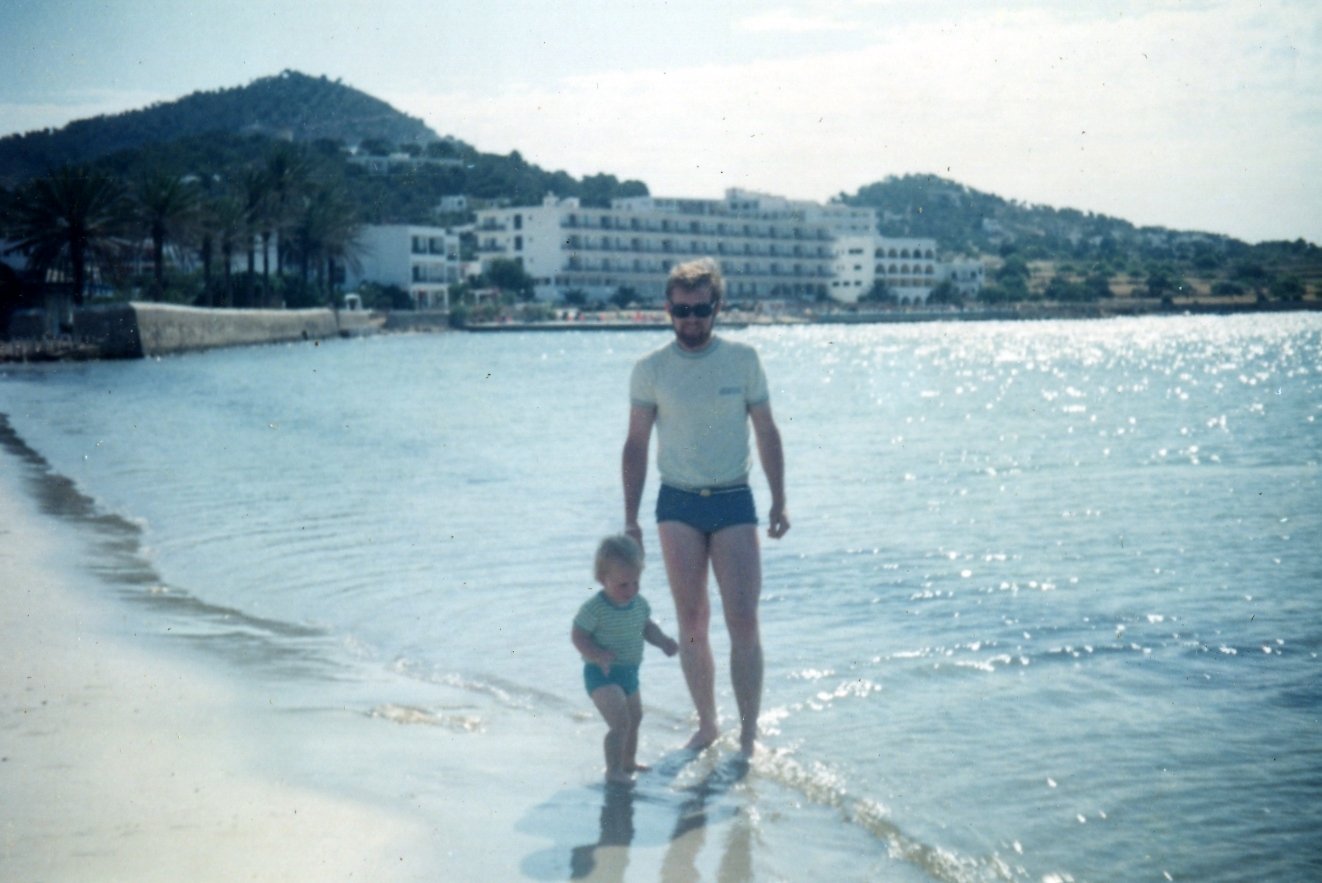 Cala Longa Beach - Dad and Lisa - 1972