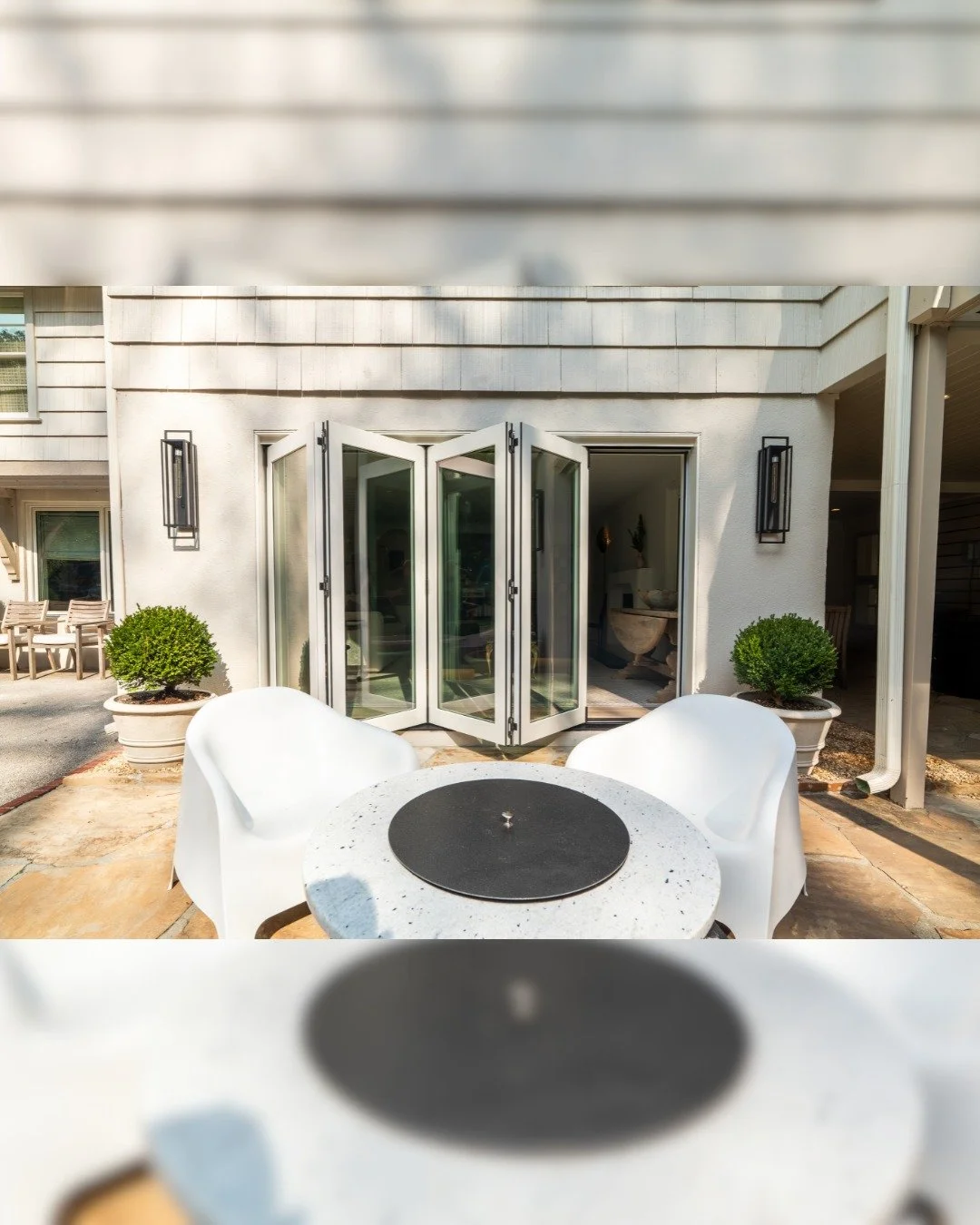 Accordion doors make this basement the ultimate fall gathering spot—easy, open, and perfect for game days and everything in between.