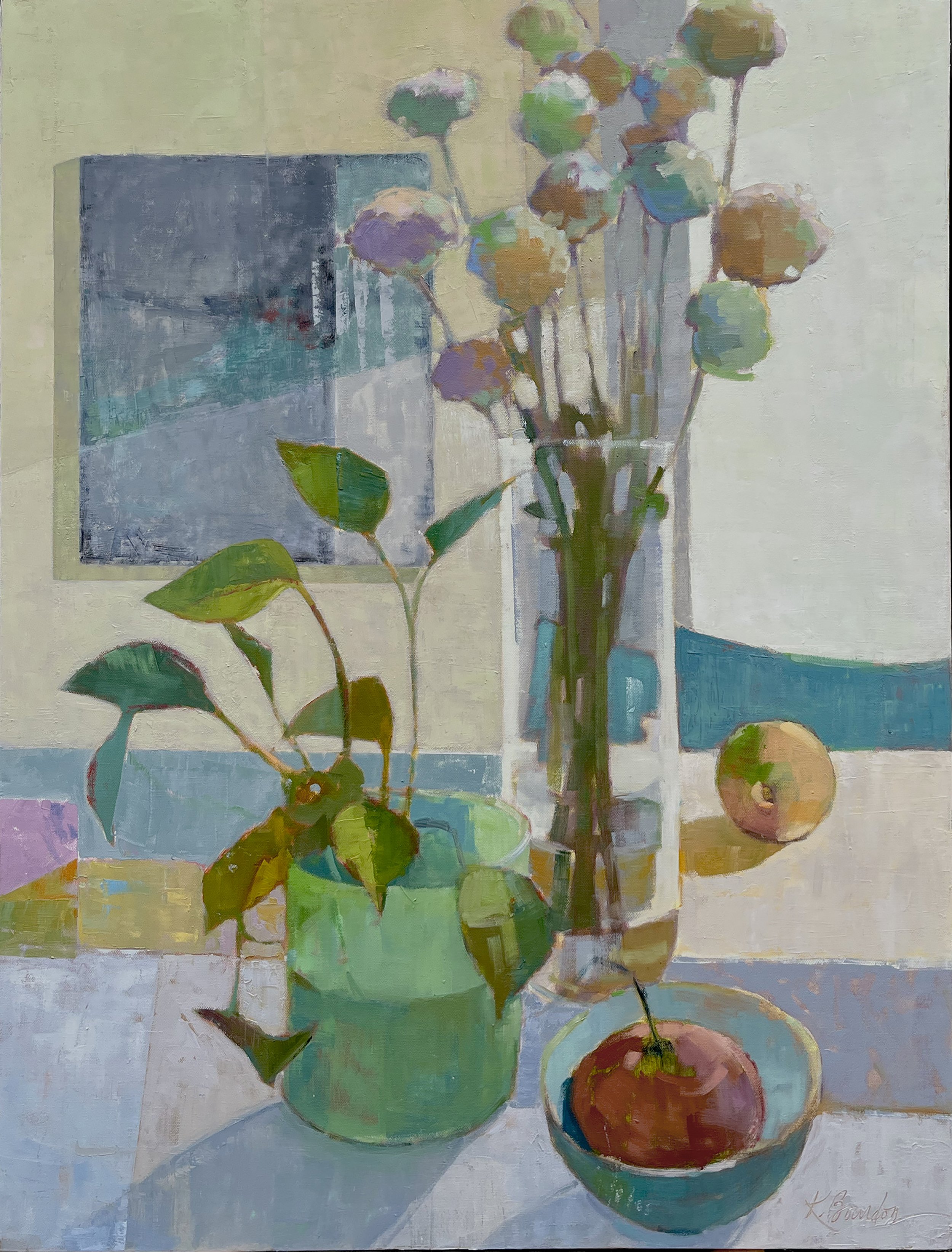 Tall Vase with Mums 