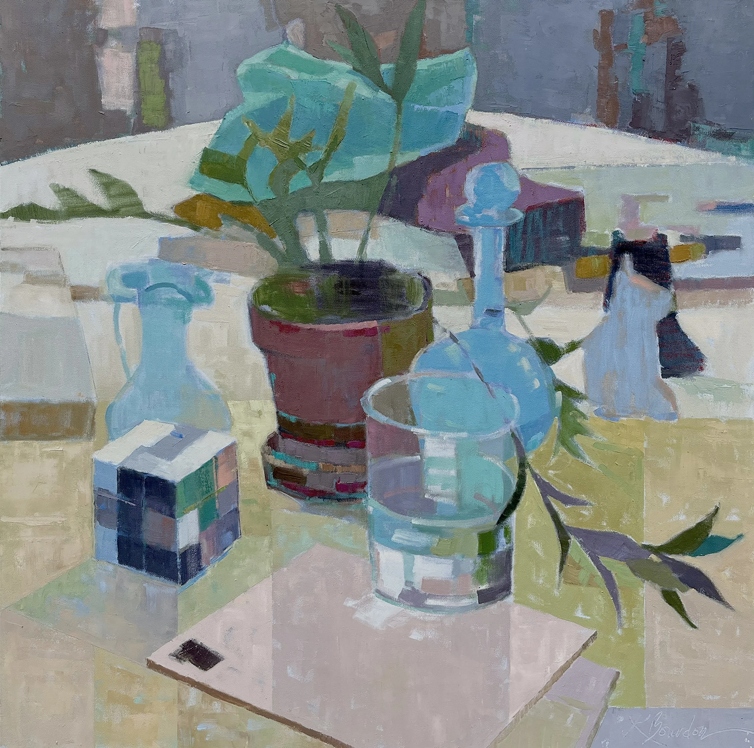 Table with Hats and Letter 