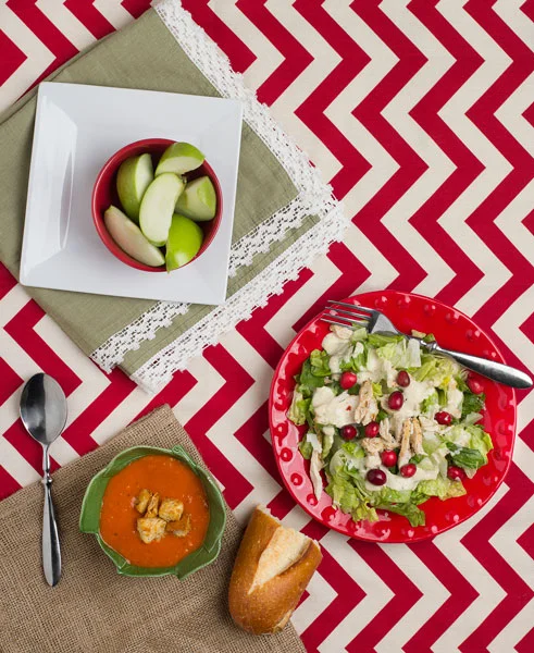  An image from my final project. To sum it up...complimentary colored food and dishware setups