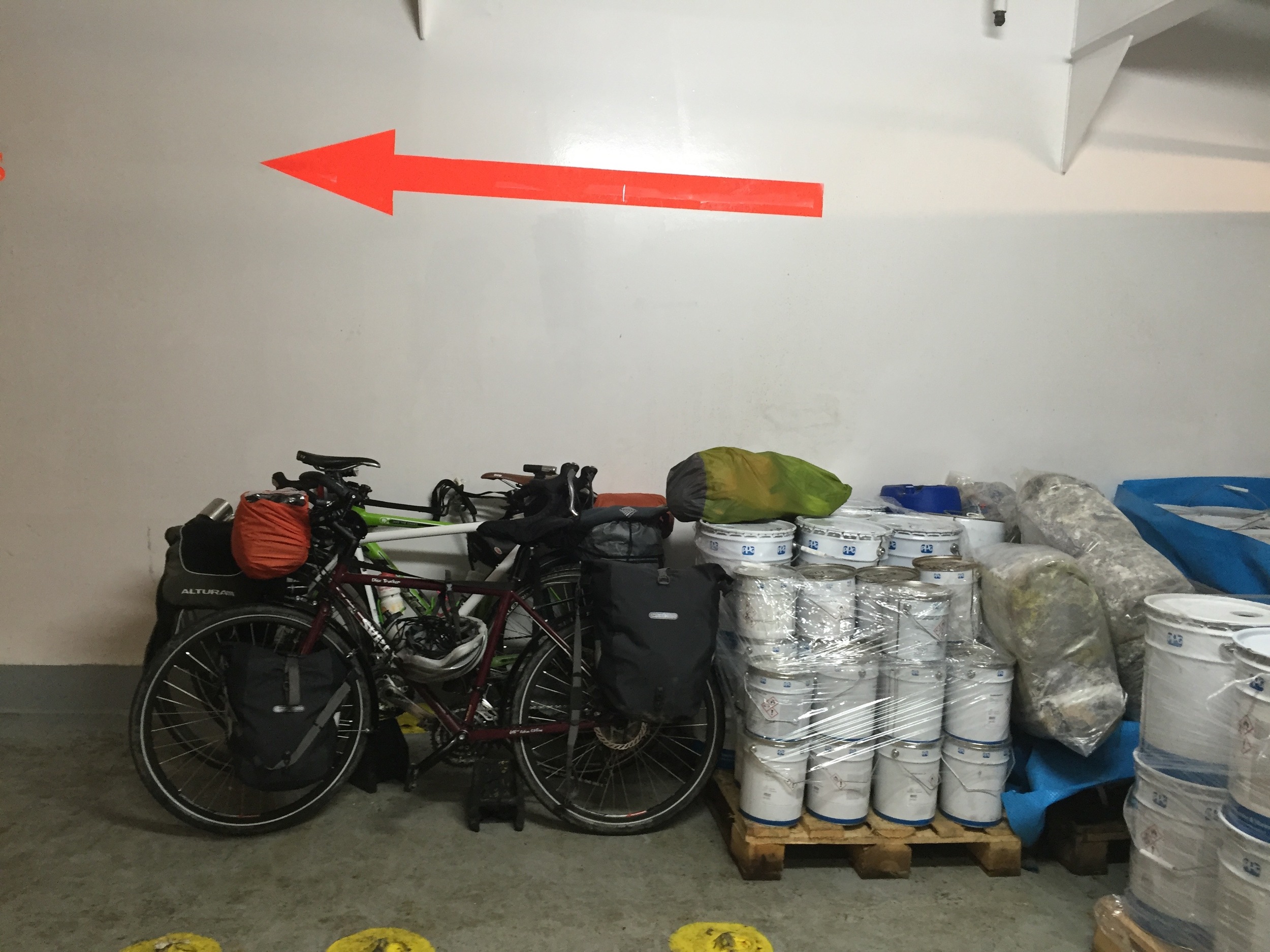 Tous les vélos du bateau au même endroit, soit 3 !