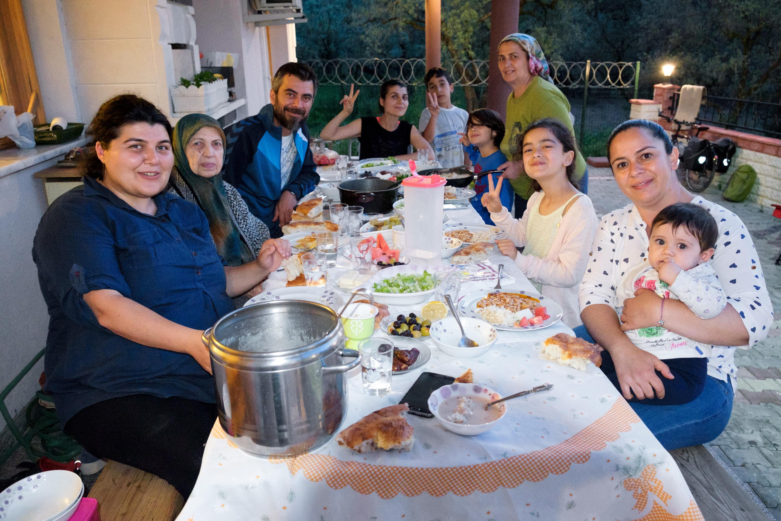 Le souper avec toute la famille.
