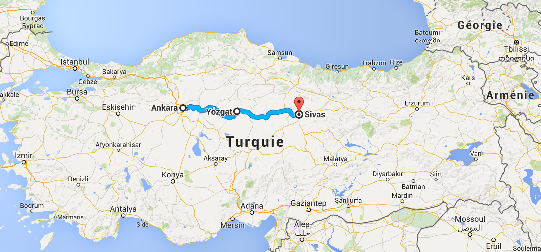 Un autre 500 km en Turquie.