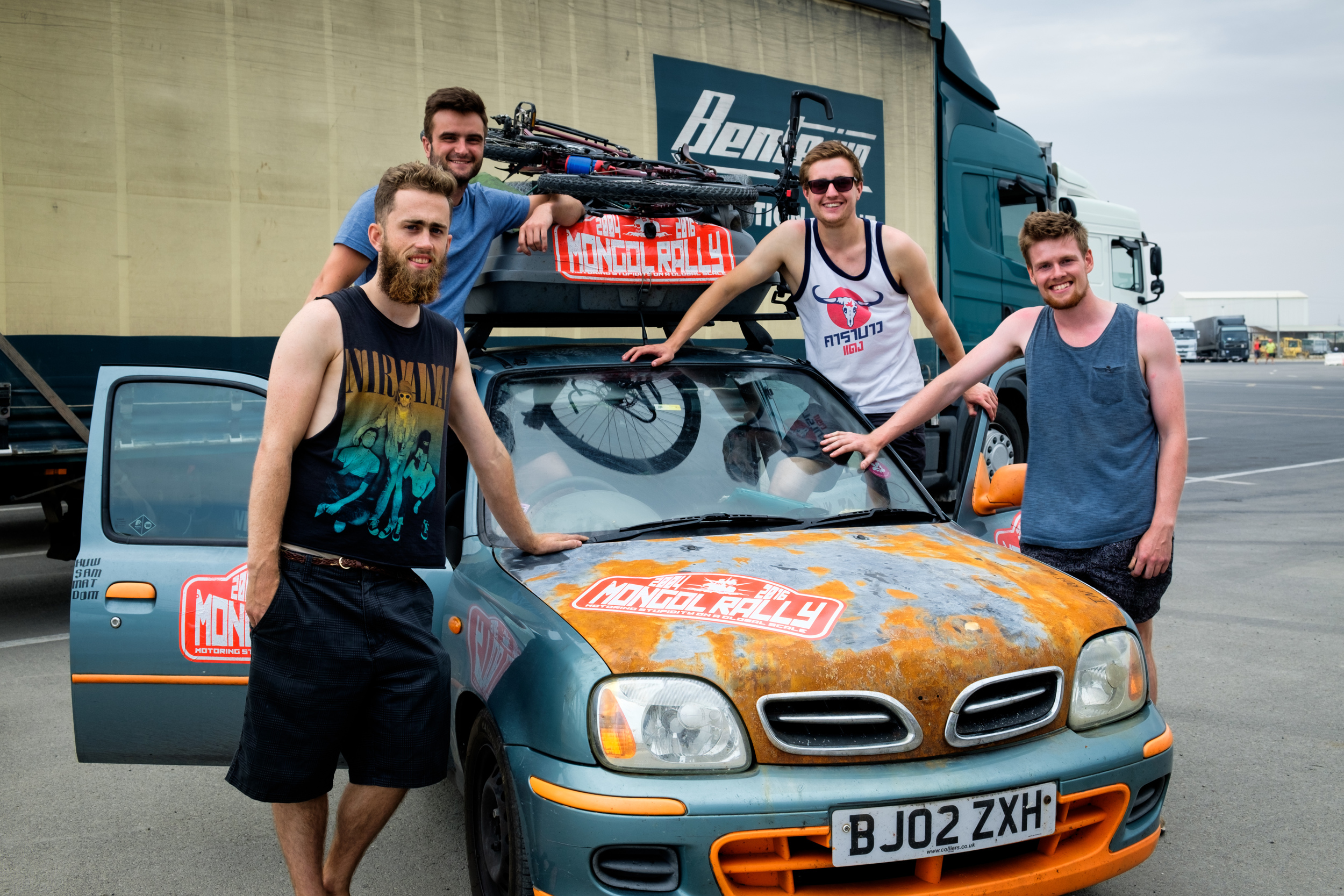 Les Britanniques Dom, Matt, Sam et Huw.