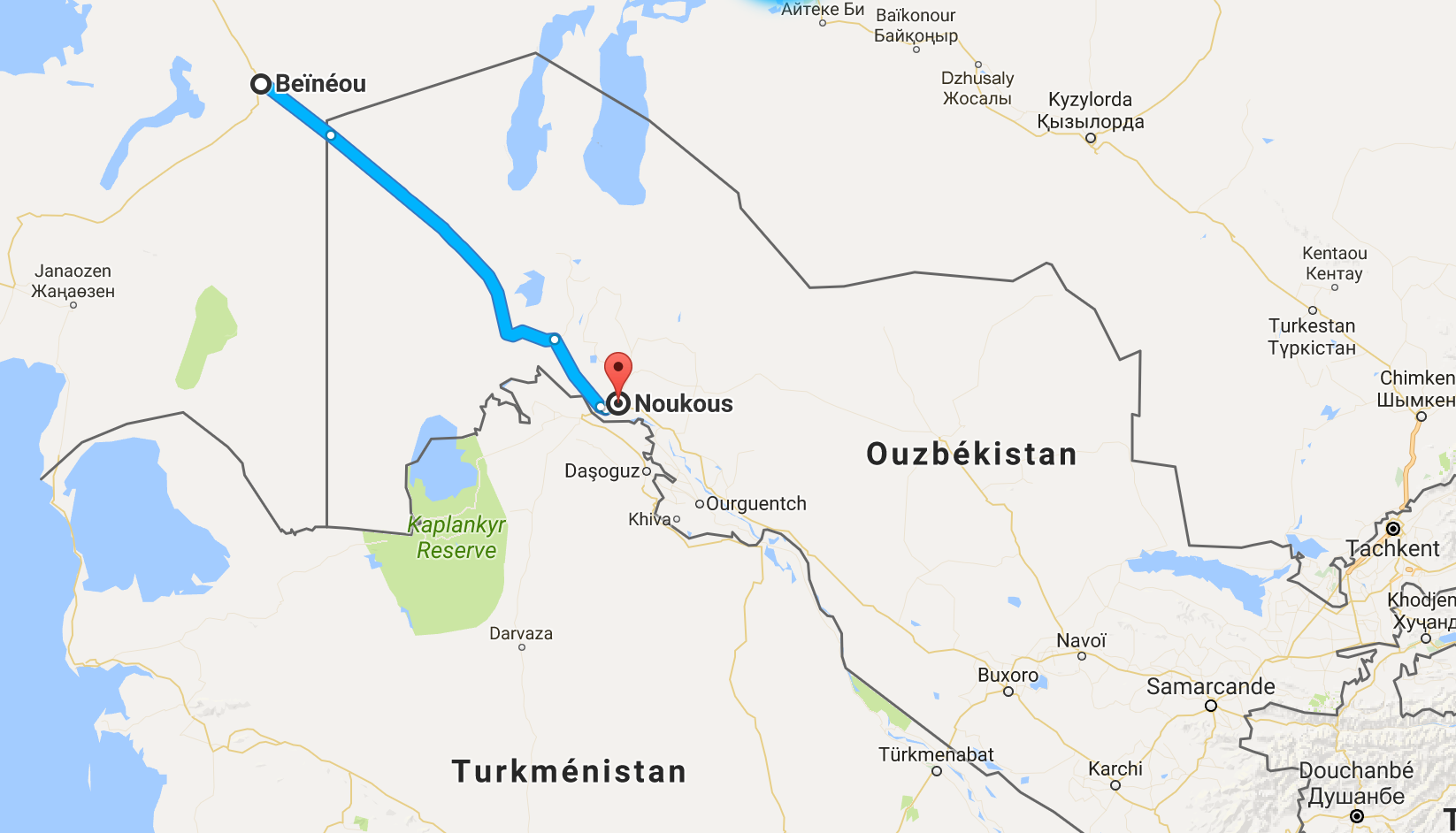 500 km entre Béïnéou et Noukous.