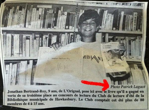3e place au concours de lecture de la bibliothèque régionale. Texte et photo de Patrick Lagacé !