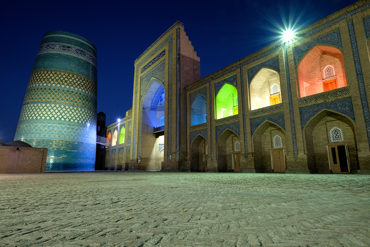 Mosquée à Khiva, en Ouzbékistan.