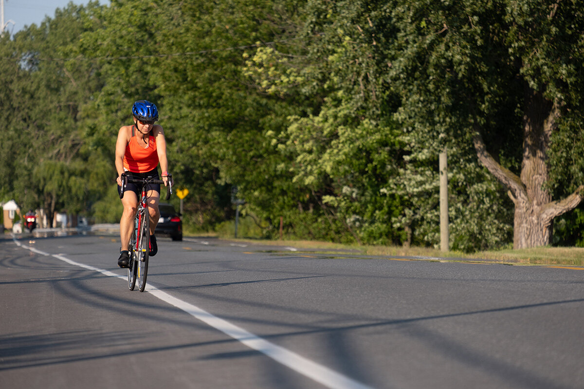 Route 223 along the Richelieu is popular with cyclists.
