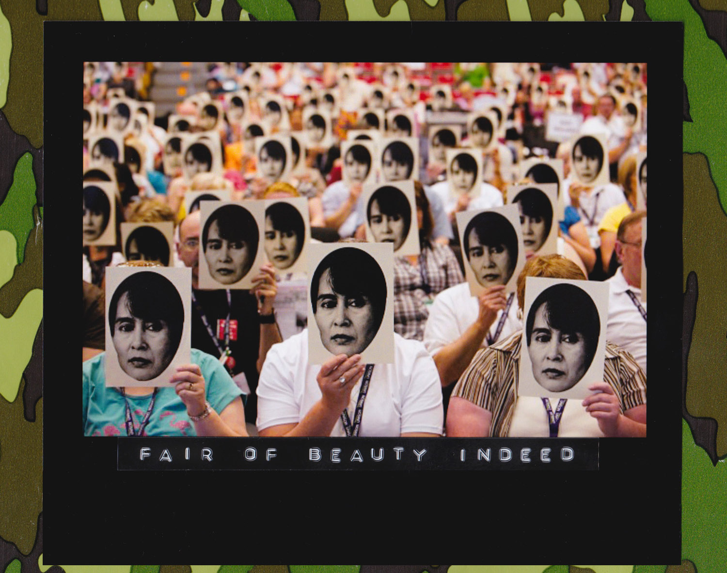 More than 2,000 delegates at the UNISON national conference in Brighton don masks of Burma pro-democracy leader Aung San Suu Kyi in protest at her continued detention by the Burmese military. June 18, 2009. (Photo: Courtesy Burma Campaign UK)