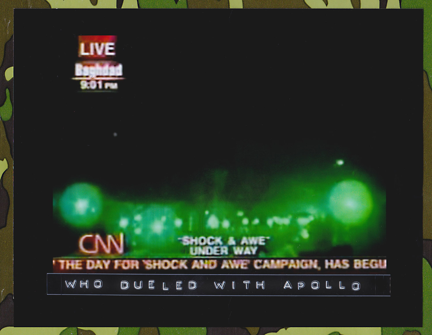 CNN reports on the beginning of the Iraq War, or “Operation Iraqi Freedom”, March 19, 2003. 