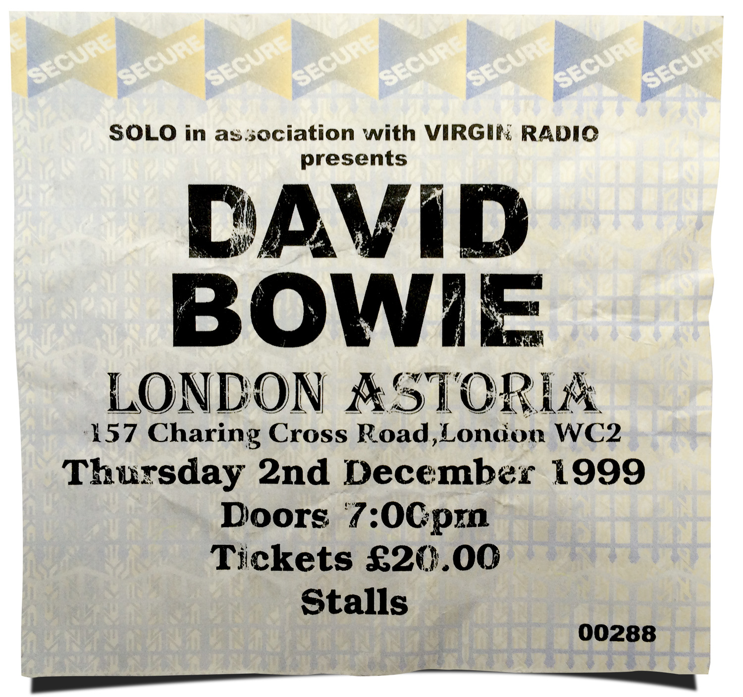 Ticket from the Astoria gig