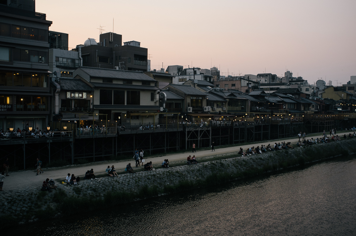 Back of Pontocho Alley from Gion bridge