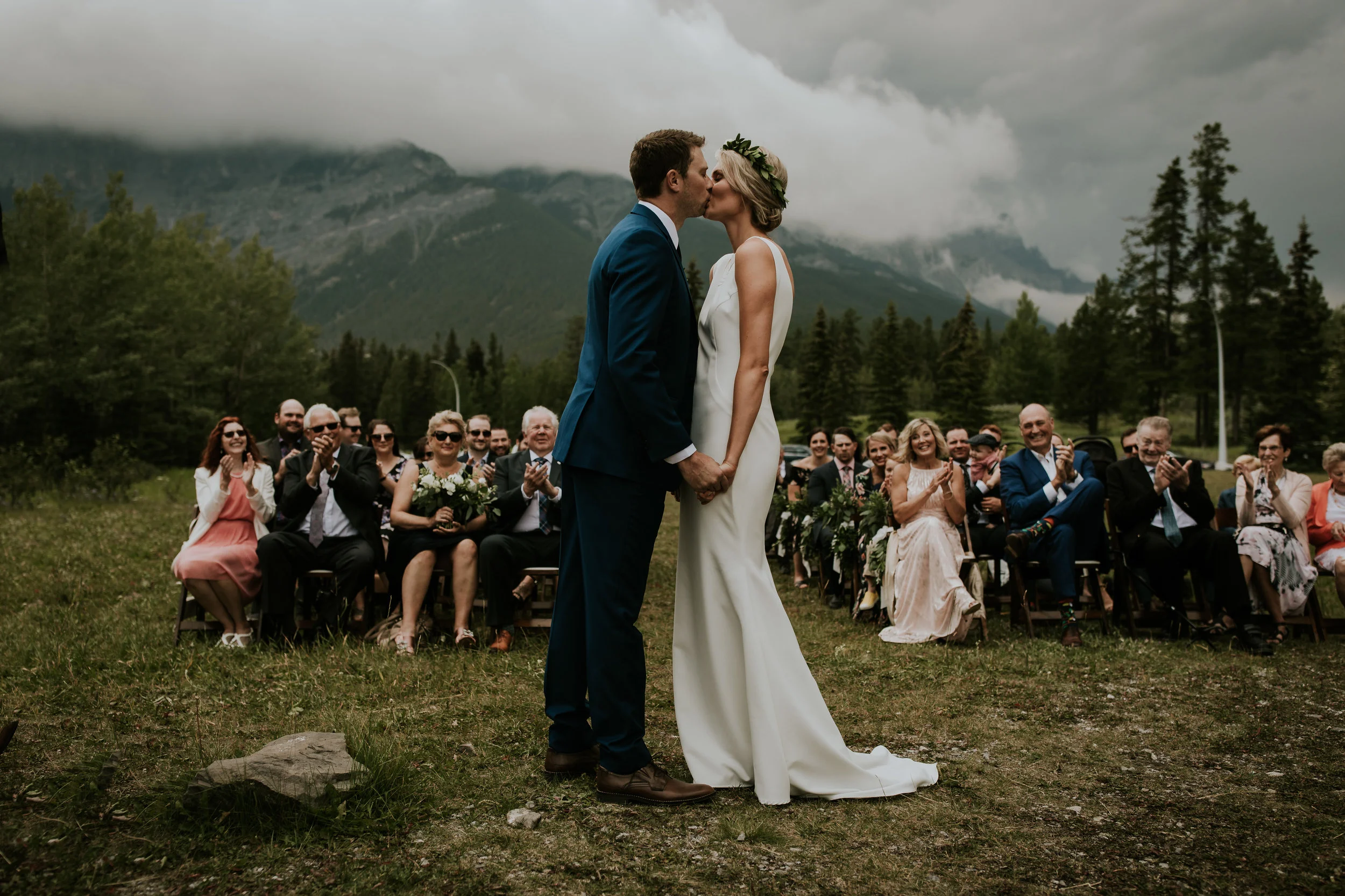 Intimate Canmore wedding at Rundleview Parkette near Banff Alberta