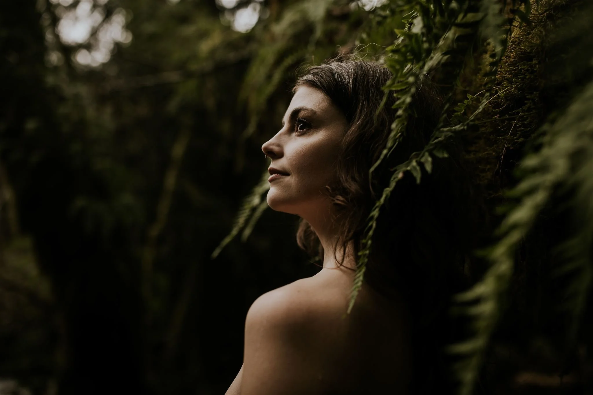 Outdoor creative portrait boudoir session in Calgary