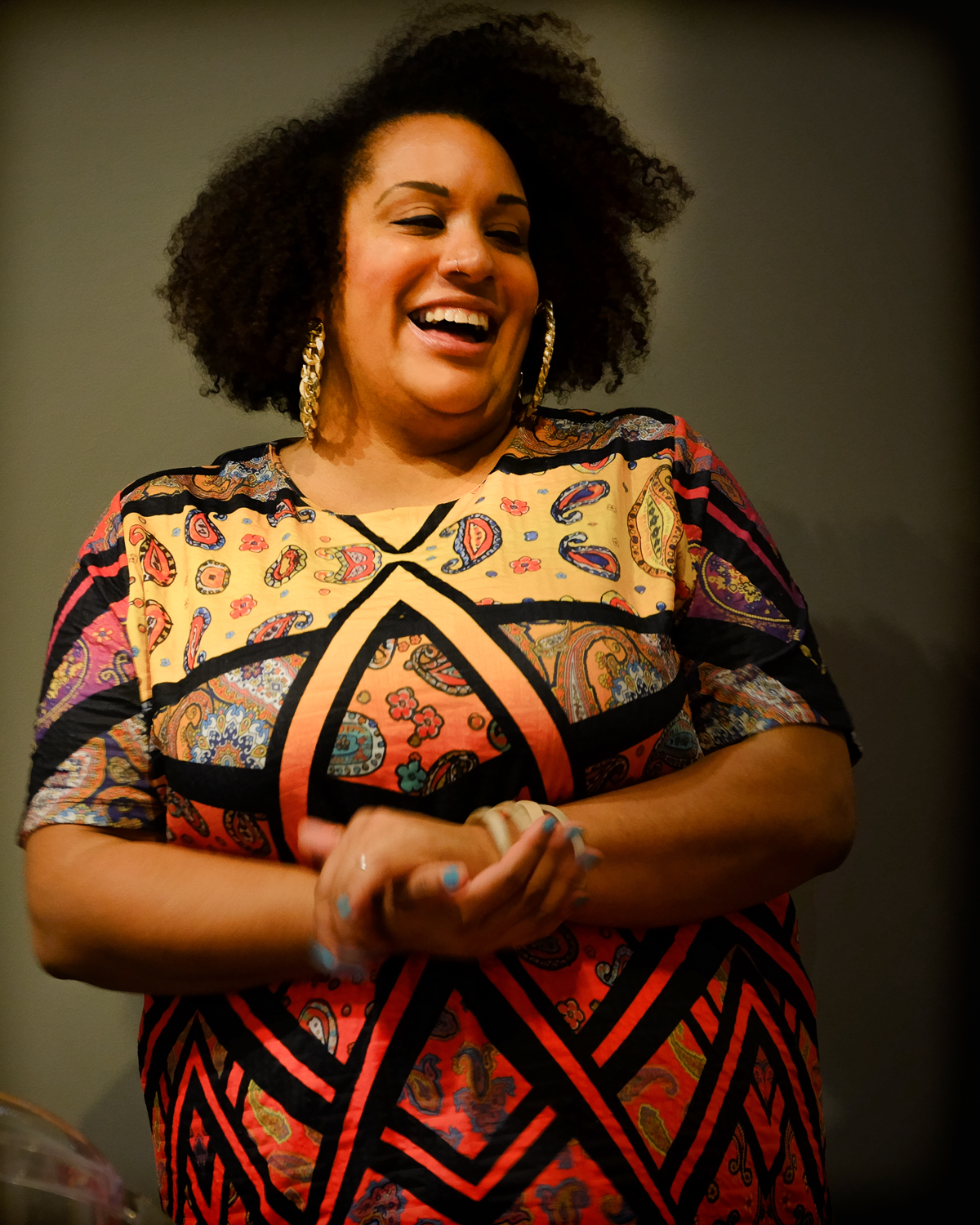 Marlene in Afro-Pattern Dress