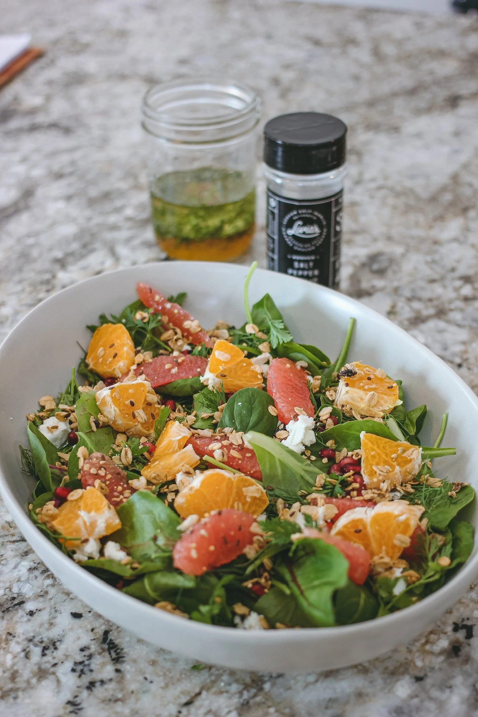 Power Greens and Citrus Salad with Livia's Honey Mint Dressing