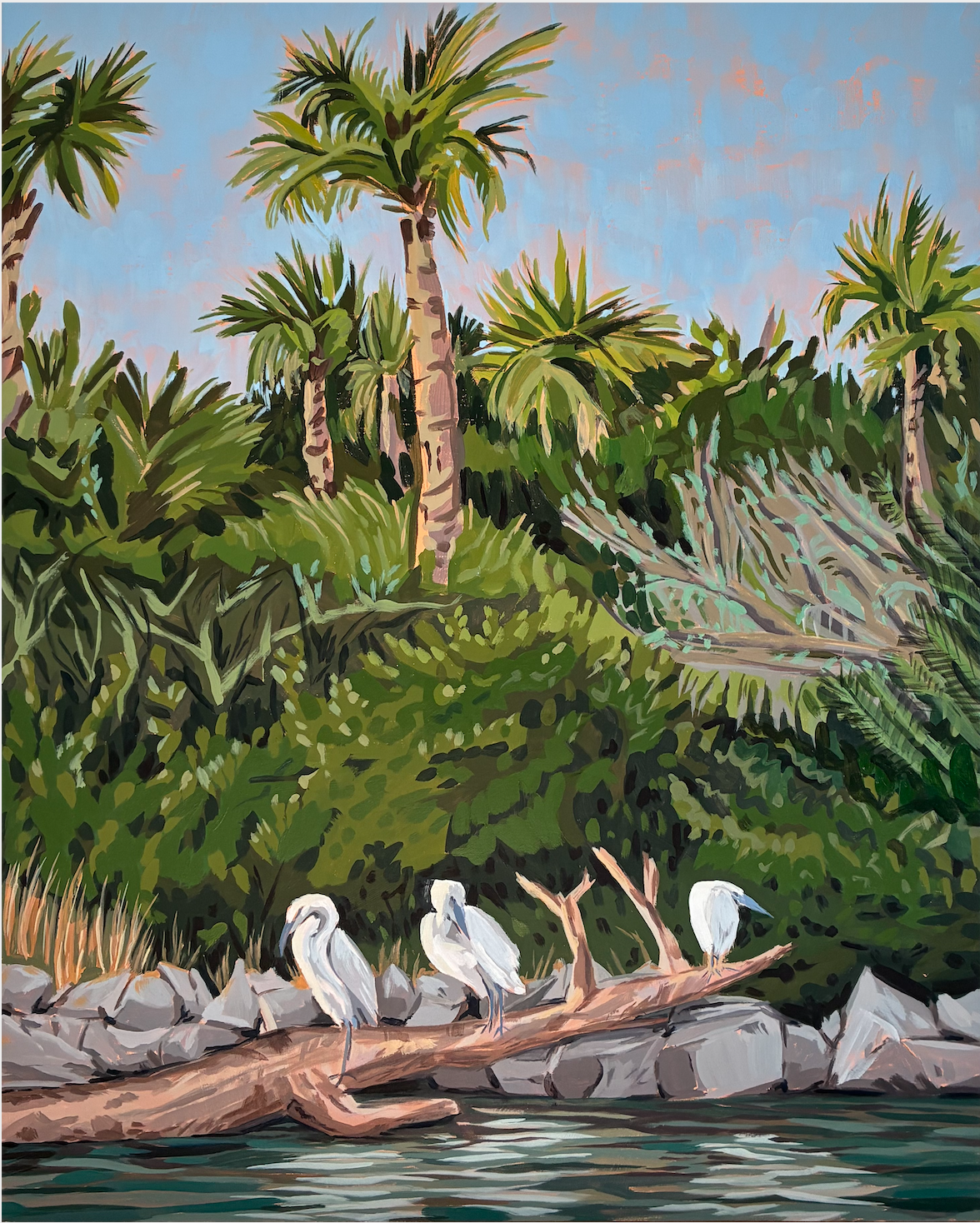 Egrets Rest 16x20 Acrylic on Wood Panel