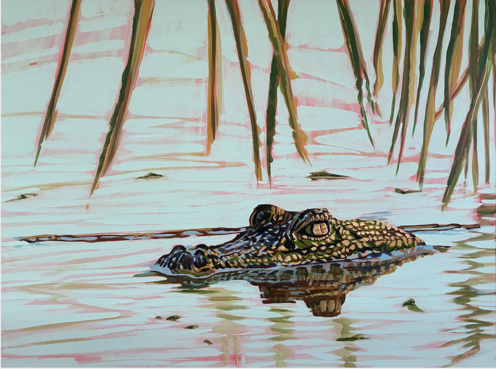 Lay and Wait 24x18 Acrylic on Wood Panel