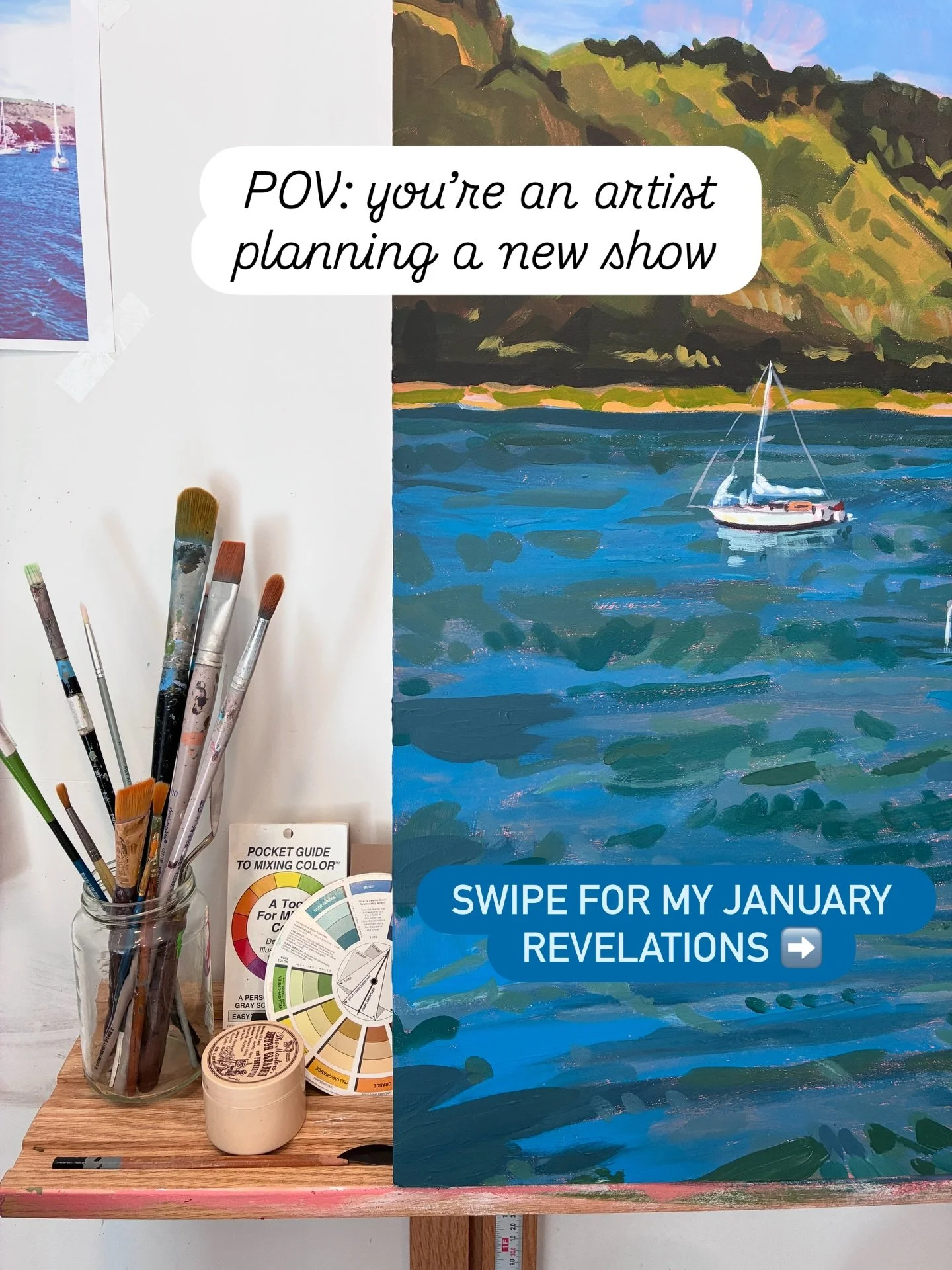 POV: It&rsquo;s January and you&rsquo;re an artist working on a new painting collection, hoping that by spring, if you plant the right seeds, it will blossom into something beautiful and profound. Swipe to read my thoughts as I begin to craft my next