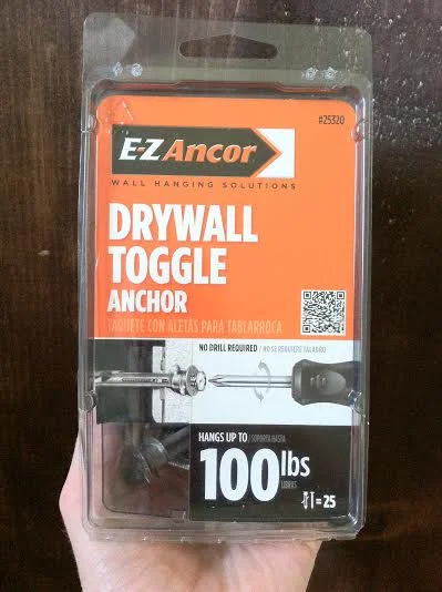 These drywall toggle anchors are not jokin' around and are what you want to use when hanging anything substantial into drywall.