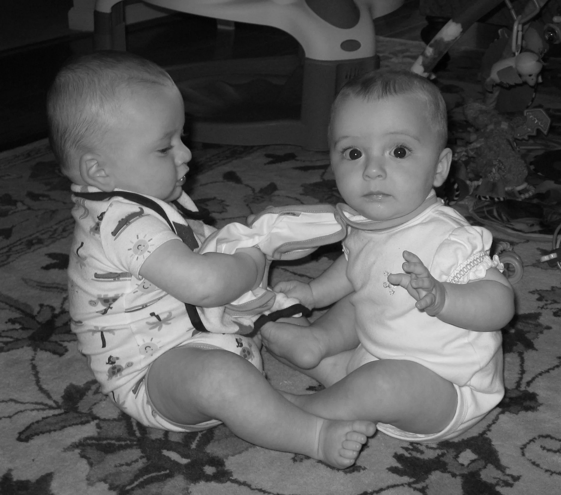 Colin could. not. sit up by himself for a while. But he figured out a way.