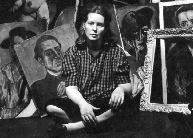 Alice Neel in her Harlem studio, 1944