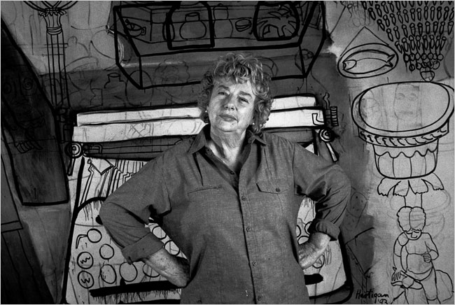 Grace Hartigan in her studio: Photo Marty Katz